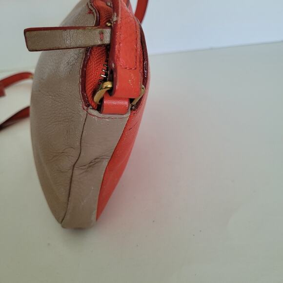 MARC JACOBS Small Shoulder Camera Bag Beige Red Pebble Leather Two Tone Fair - Picture 3 of 12